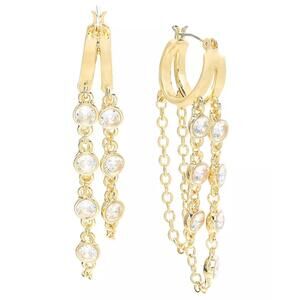 Chain Cubic Zirconia Drop Earrings